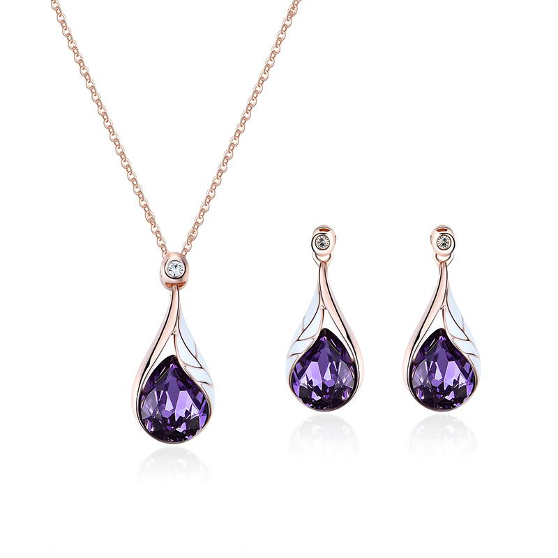Alloy Korea  necklace  61172403 purple NHXS177461172403purple