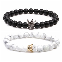 Natural Stone Fashion Animal bracelet  (Black + white) NHYL0104-Black-white