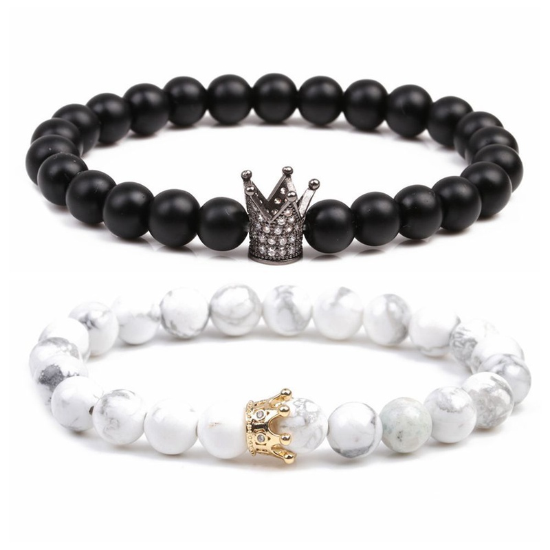 Natural Stone Fashion Animal bracelet  Black + white NHYL0104Blackwhite