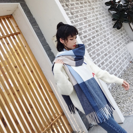 Cloth Korea  Cashmere scarf  (blue) NHCM1490-blue's discount tags