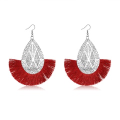 Alloy Bohemia Tassel earring  (61189553 wine red) NHXS1843-61189553-wine-red
