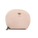 CrossBorder New Solid Color Organ Folding Card Holder Simple Womens Wallet round Zipper Mini Walletpicture4