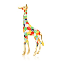 Heiß verkaufte europäische und amerikanische Accessoires High-End-Mode Tier brosche exquisite Giraffe Tropf öl Bekleidungs zubehör Unisex