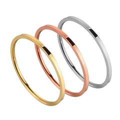 Titanium&Stainless Steel Korea Geometric Ring  (Steel color-6) NHHF1091-Steel-color-6