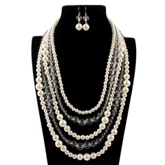 Plastic Fashion Geometric necklace  (white) NHCT0332-white