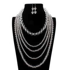 Plastic Fashion Geometric necklace  (white) NHCT0339-white