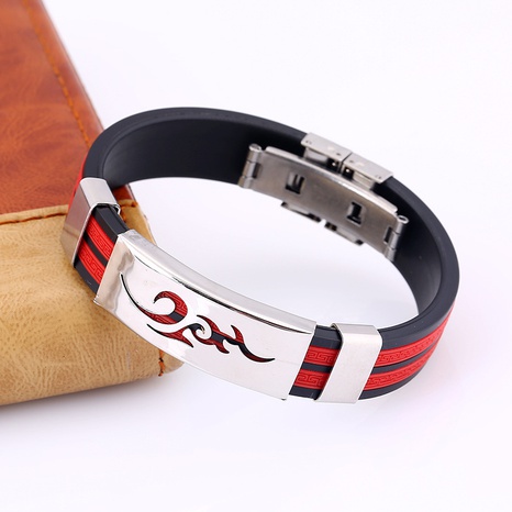 Titanium&Stainless Steel Korea Geometric bracelet  (red) NHPK2131-red's discount tags