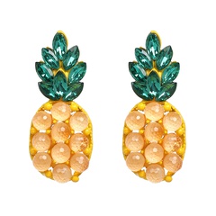Jujia neue europäische und amerikanische Persönlichkeit Ananas Serie eingelegte Ohrringe Ohrringe Direkt verkauf grenz überschreiten der E-Commerce heißer Verkauf 51194
