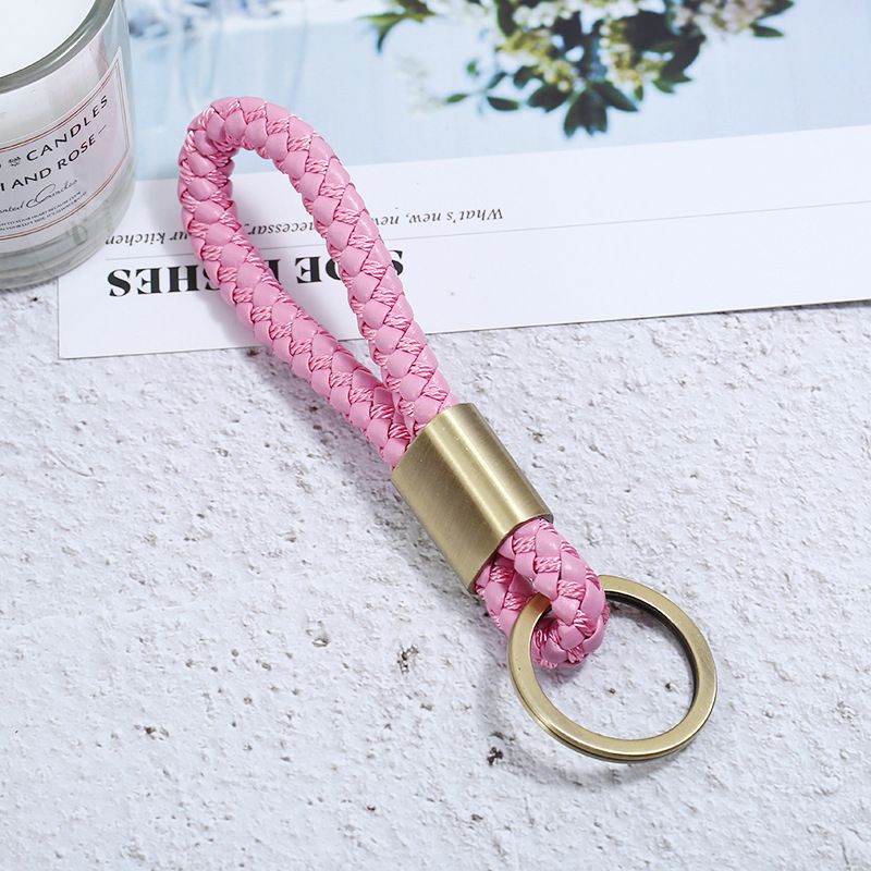 Alloy Fashion bolso cesta key chain  Bronze + pink rope NHPK2117Bronzepinkrope