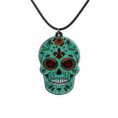 Acrylic Fashion Skeleton Skull necklace  (green) NHYL0266-green