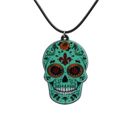 Acrylic Fashion Skeleton Skull necklace  green NHYL0266greenpicture1
