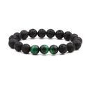 Alloy Fashion Geometric bracelet  3 green tiger eyes + volcanic stones NHYL03203greentigereyesvolcanicstonespicture1
