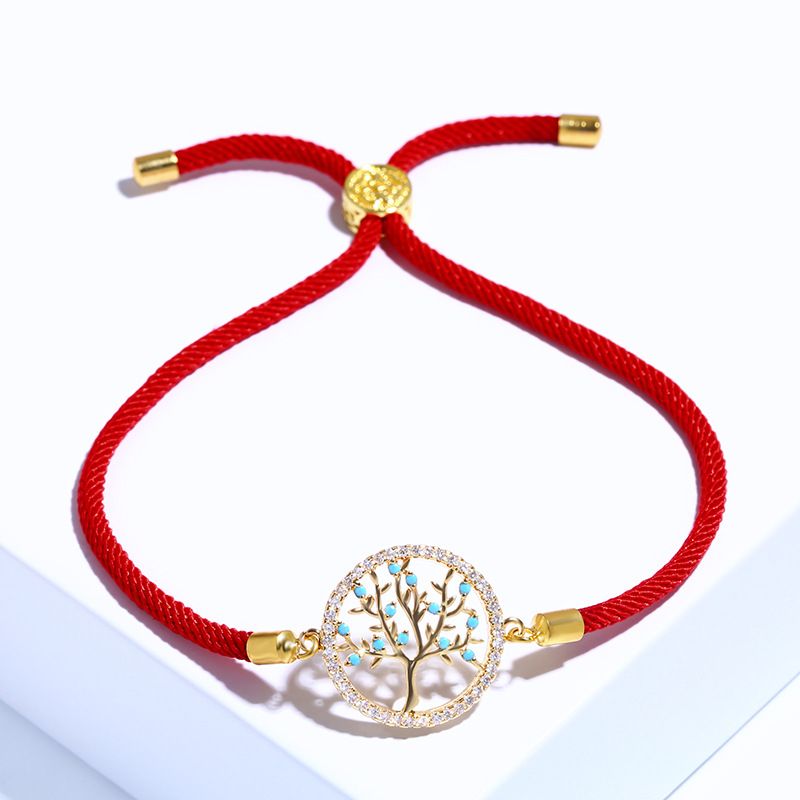 Copper Korea Geometric bracelet  Red rope alloy  Fine Jewelry NHAS0431Redropealloy