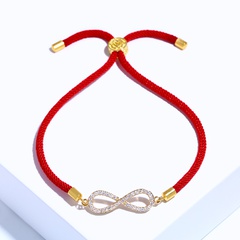 Copper Korea Geometric bracelet  (Red rope alloy)  Fine Jewelry NHAS0375-Red-rope-alloy