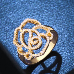 Copper Fashion Flowers Ring  (Alloy-7)  Fine Jewelry NHAS0391-Alloy-7