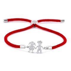 Copper Korea Geometric bracelet  (Red rope alloy)  Fine Jewelry NHAS0394-Red-rope-alloy