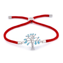 Copper Korea Geometric bracelet  (Red rope alloy)  Fine Jewelry NHAS0397-Red-rope-alloy