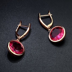 Imitated crystal&CZ Fashion Geometric earring  (red)  Fashion Jewelry NHAS0432-red