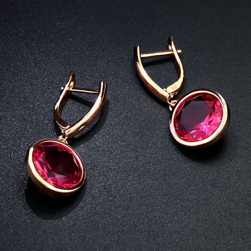 Imitated crystalCZ Fashion Geometric earring  red  Fashion Jewelry NHAS0432red