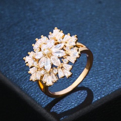 Copper Fashion Flowers Ring  (Alloy)  Fine Jewelry NHAS0441-Alloy