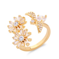 Copper Simple Flowers Ring  (Alloy)  Fine Jewelry NHAS0459-Alloy