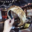 Koreanische neue Haar accessoires Koreanische Version des Stoffes Retro Bronzing Buchstabe Logo Graffiti geknotet und geschraubt mit breiter Krempe Stirnband Stirnbandpicture1