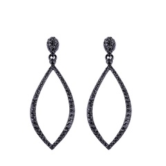 Imitated crystal&CZ Simple Geometric earring  (black)  Fashion Jewelry NHAS0504-black