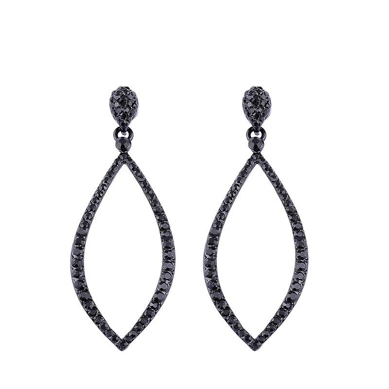 Imitated crystalCZ Simple Geometric earring  black  Fashion Jewelry NHAS0504black