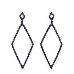 Imitated crystal&CZ Simple Geometric earring  (black)  Fashion Jewelry NHAS0506-black