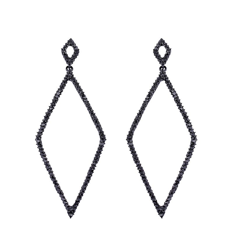 Imitated crystalCZ Simple Geometric earring  black  Fashion Jewelry NHAS0506black