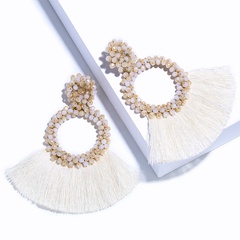 Alloy Bohemia Tassel earring  (white)  Fashion Jewelry NHAS0602-white