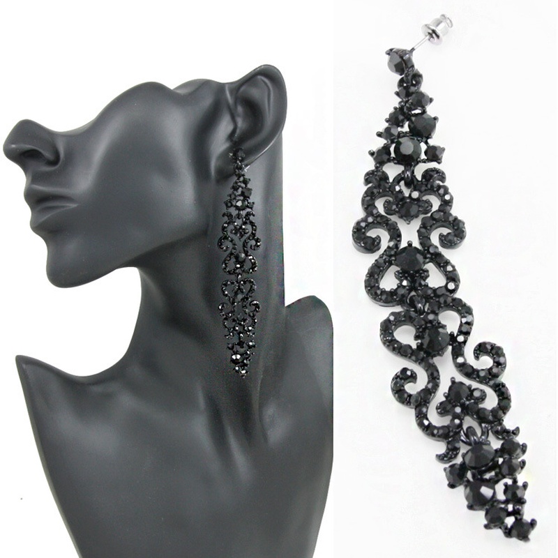 Alloy Fashion Tassel earring  black  Fashion Jewelry NHAS0616black