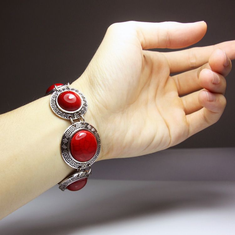 Alloy Bohemia Geometric bracelet  red  Fashion Jewelry NHAS0626red