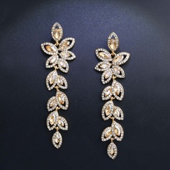 Imitated crystal&CZ Fashion Tassel earring  (Alloy)  Fashion Jewelry NHAS0628-Alloy