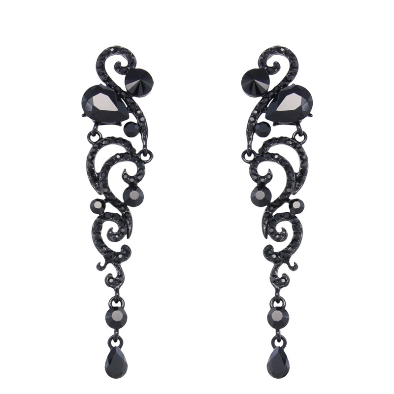 Alloy Fashion Tassel earring  black  Fashion Jewelry NHAS0632black
