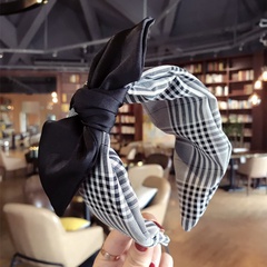 Cloth Korea Bows Hair accessories  (Black and white grid)  Fashion Jewelry NHSM0275-Black-and-white-grid