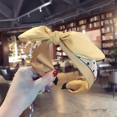 Koreanische neue Qualität Kopfschmuck Koreanische Version von Tupfen Stoff niedlichen und verspielten Kaninchen ohren Bowknot breit gepolsttem Stirnband Frauen