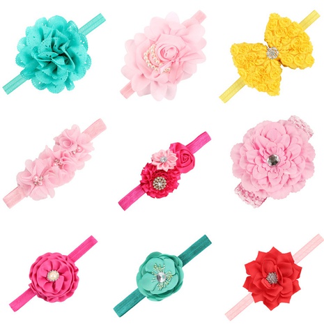 Außenhandel Großhandel europäische und amerikanische Kinder Haarband 9-Farben-Kopfblumen-Set Baby Stretch Haarband Haarschmuck 9 Farben erhältlich's discount tags