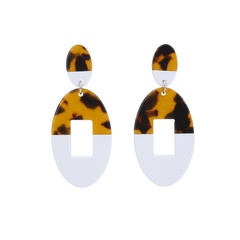 Acrylic Vintage Geometric earring  (leopard print)  Fashion Jewelry NHLL0307-leopard-print