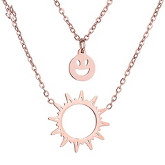 Titanium&Stainless Steel Korea Geometric necklace  (Steel color)  Fine Jewelry NHHF1311-Steel-color
