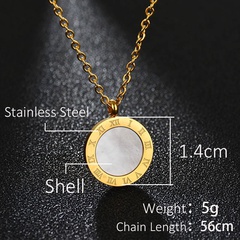 Titanium&Stainless Steel Fashion Geometric necklace  (Steel black shell)  Fine Jewelry NHHF1320-Steel-black-shell