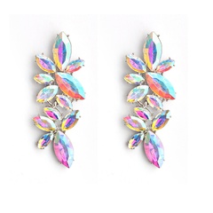 Imitated crystal&CZ Fashion Geometric earring  (White K+AB drill)  Fashion Jewelry NHHS0652-White-K+AB-drill