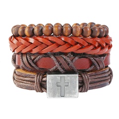Leather Fashion bolso cesta bracelet  (Four-piece set)  Fashion Jewelry NHPK2228-Four-piece-set