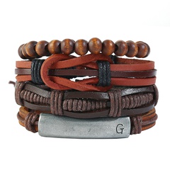 Leather Fashion bolso cesta bracelet  (Four-piece set)  Fashion Jewelry NHPK2230-Four-piece-set