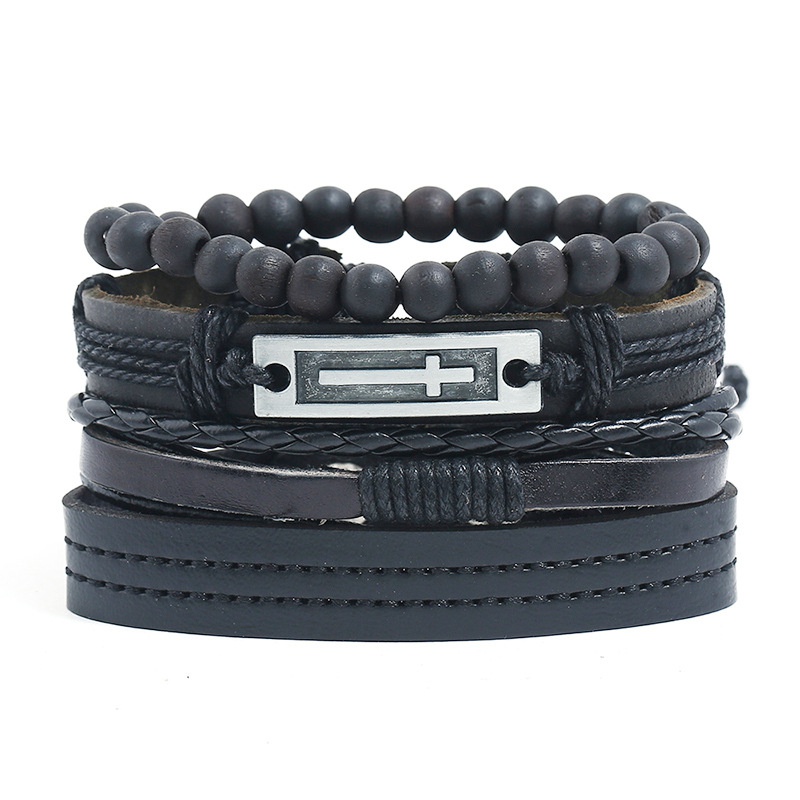 Leather Fashion bolso cesta bracelet  Fourpiece set  Fashion Jewelry NHPK2232Fourpieceset