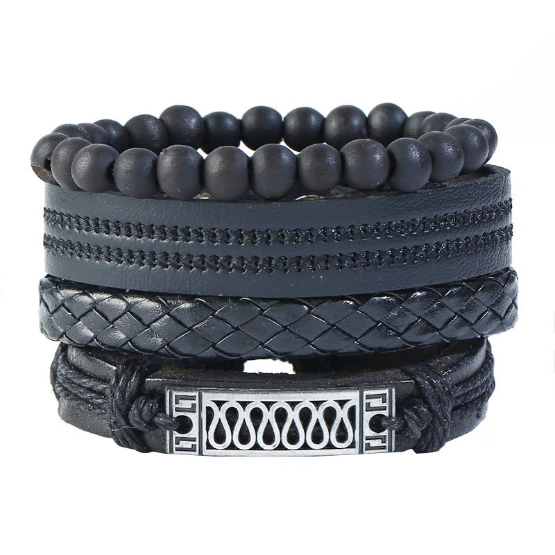 Leather Fashion bolso cesta bracelet  Fourpiece set  Fashion Jewelry NHPK2236Fourpieceset