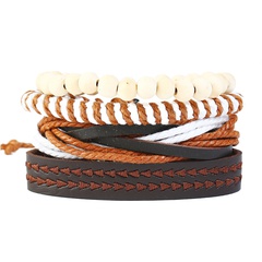 Leather Fashion bolso cesta bracelet  (Four-piece set)  Fashion Jewelry NHPK2238-Four-piece-set