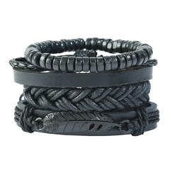 Leather Fashion bolso cesta bracelet  (Four-piece set)  Fashion Jewelry NHPK2237-Four-piece-set