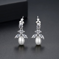 Alloy Korea Geometric earring  (Platinum-T02D28)  Fashion Jewelry NHTM0642-Platinum-T02D28