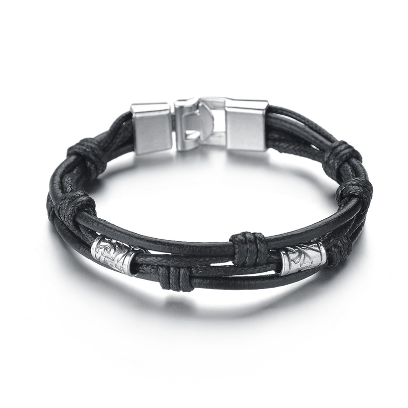 Leather Simple bolso cesta bracelet  black  Fashion Jewelry NHBQ1928black